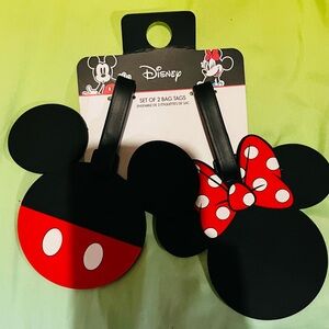Disney Mickey and Minnie Mouse Bag Tags - Black and Red